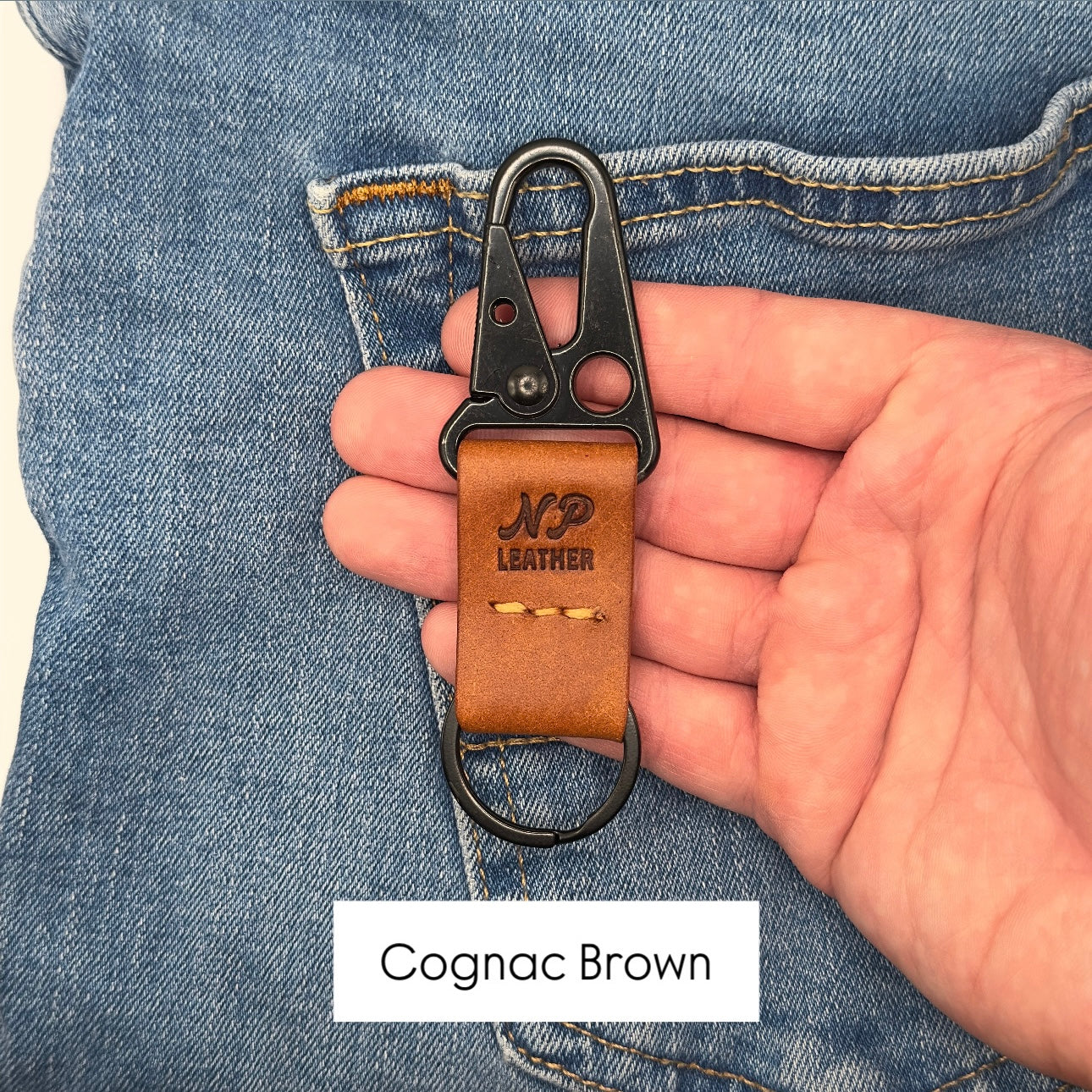 Lockson Pueblo Leather Clip Keychain | Dark Brown