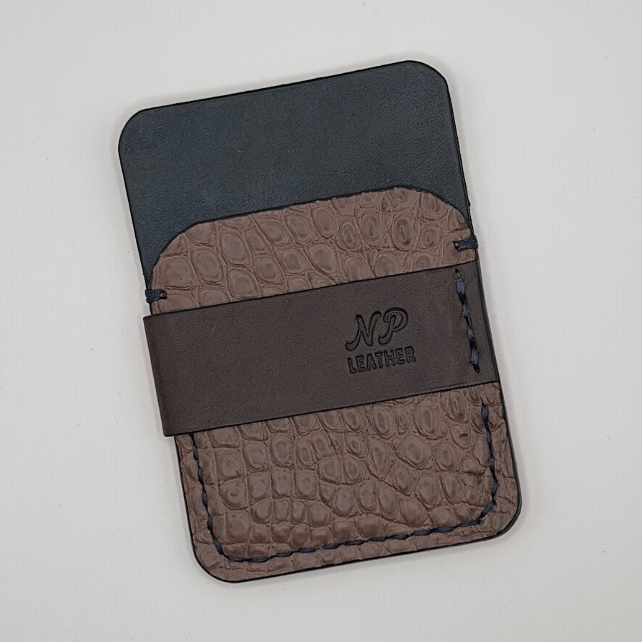 Wrapson Pueblo Leather Alligator Wallet | Brown Blue