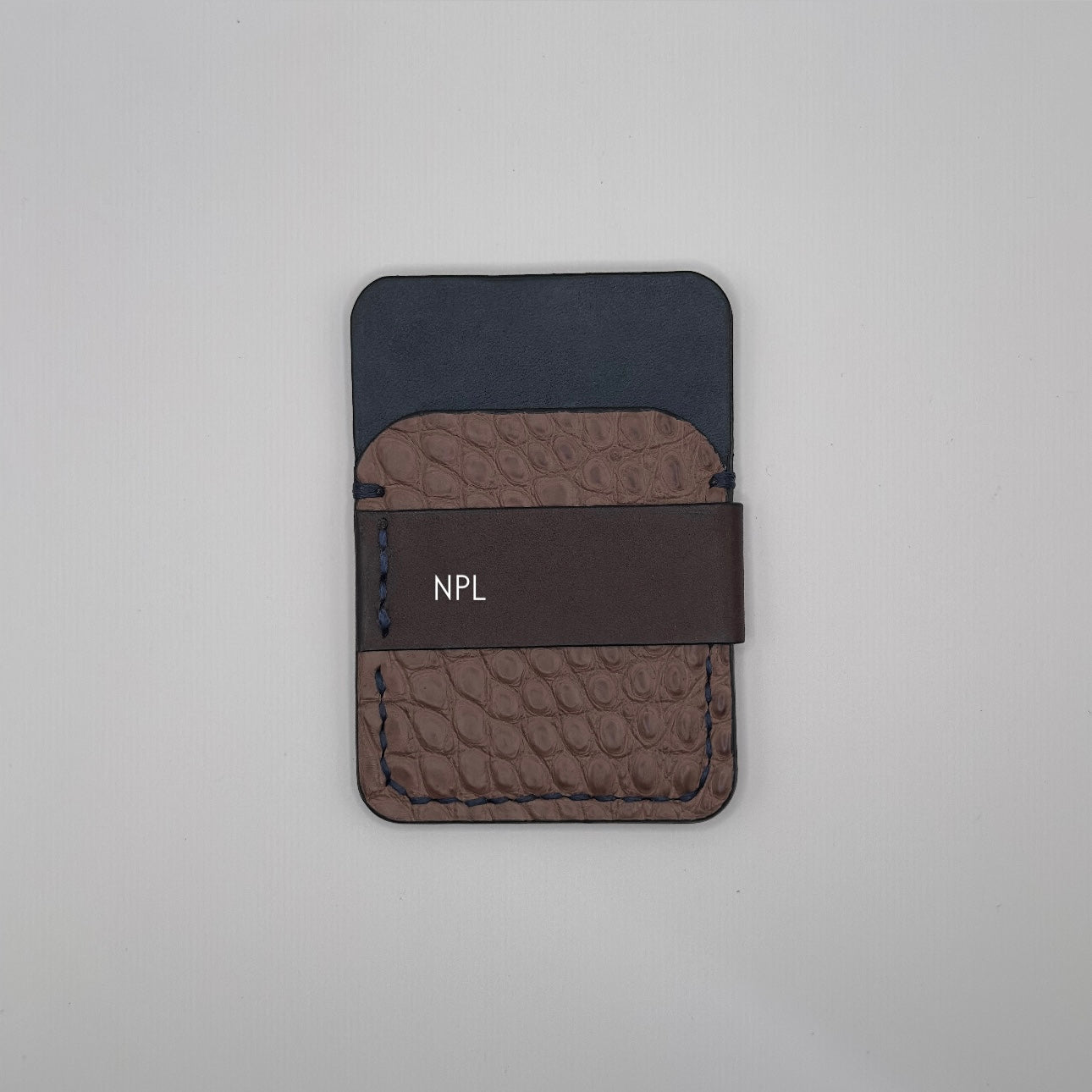 Wrapson Pueblo Leather Alligator Wallet | Brown Blue