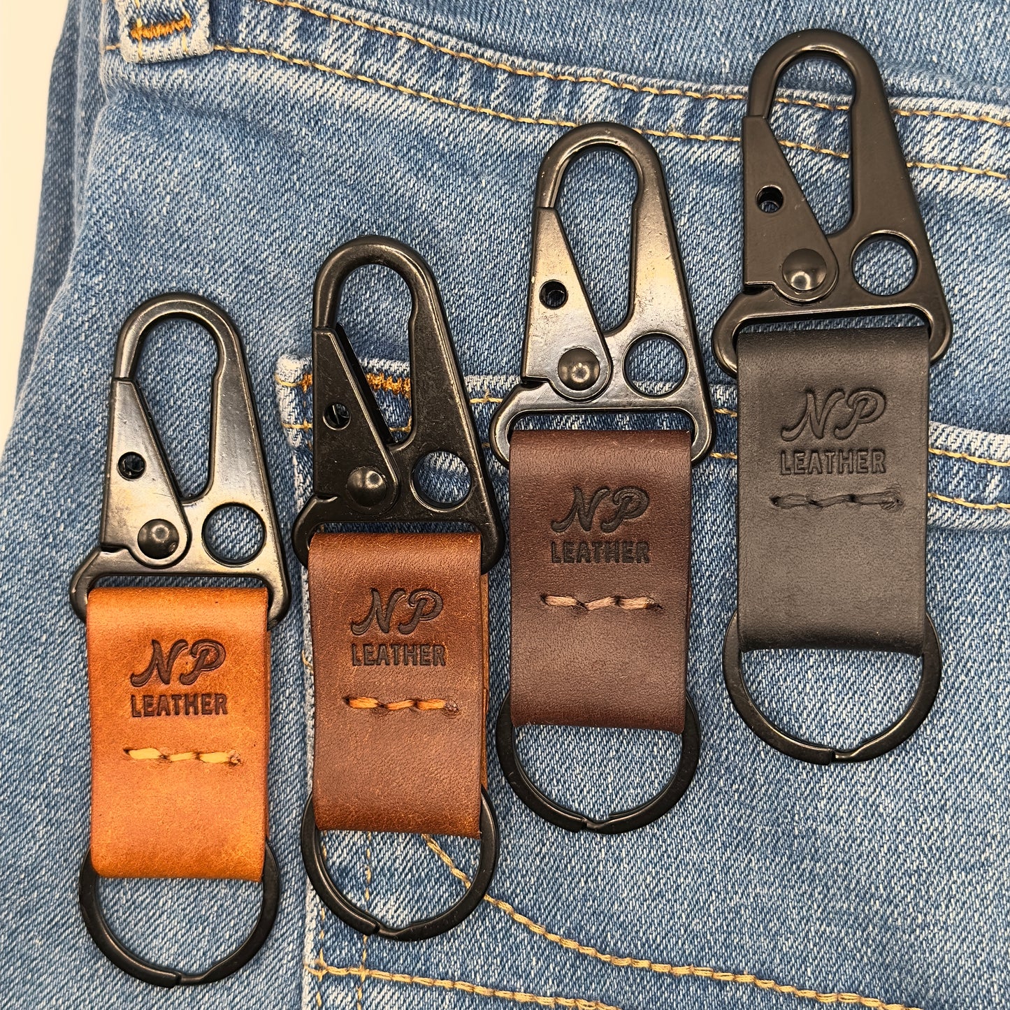 Lockson Pueblo Leather Clip Keychain | Dark Brown