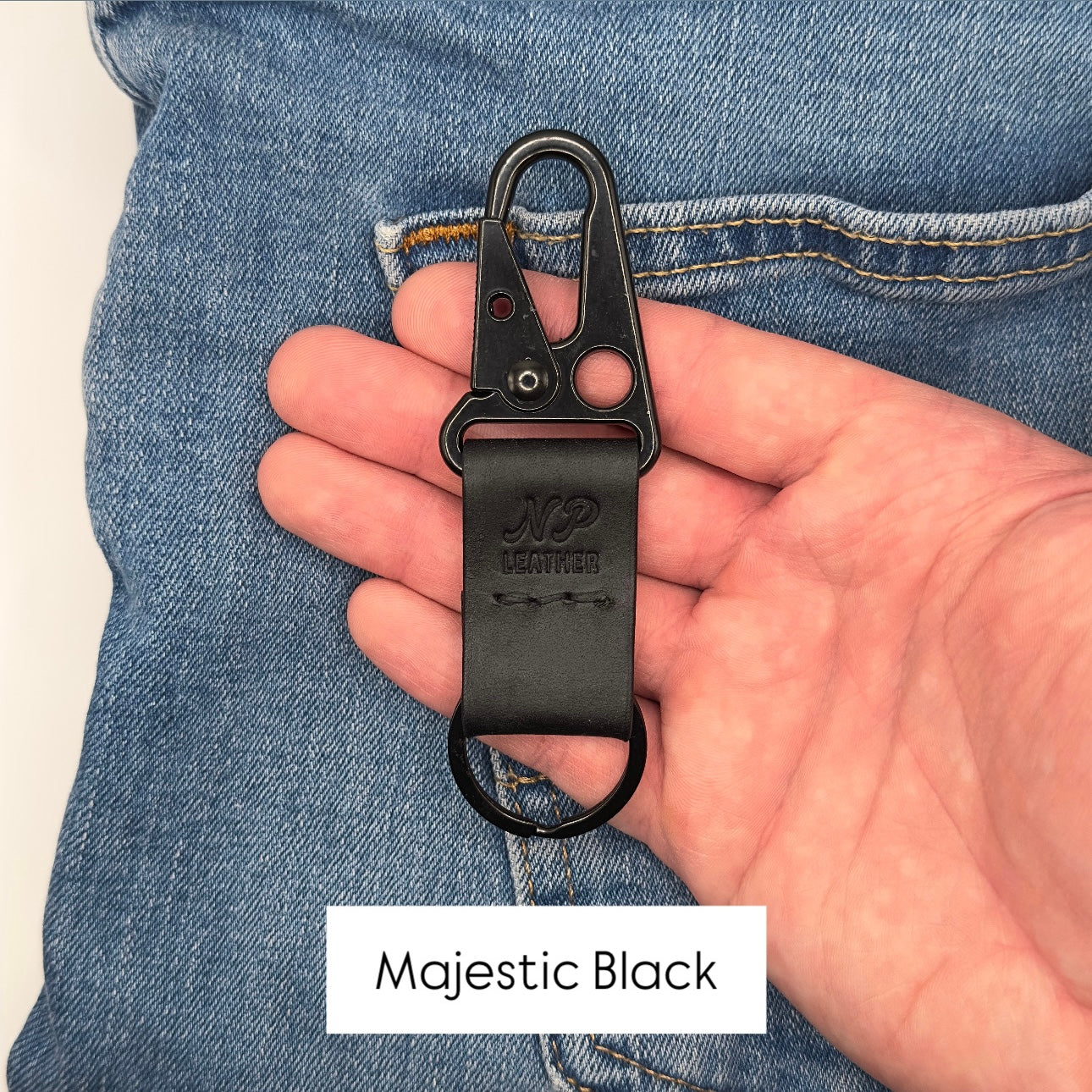 Lockson Pueblo Leather Clip Keychain | Dark Brown