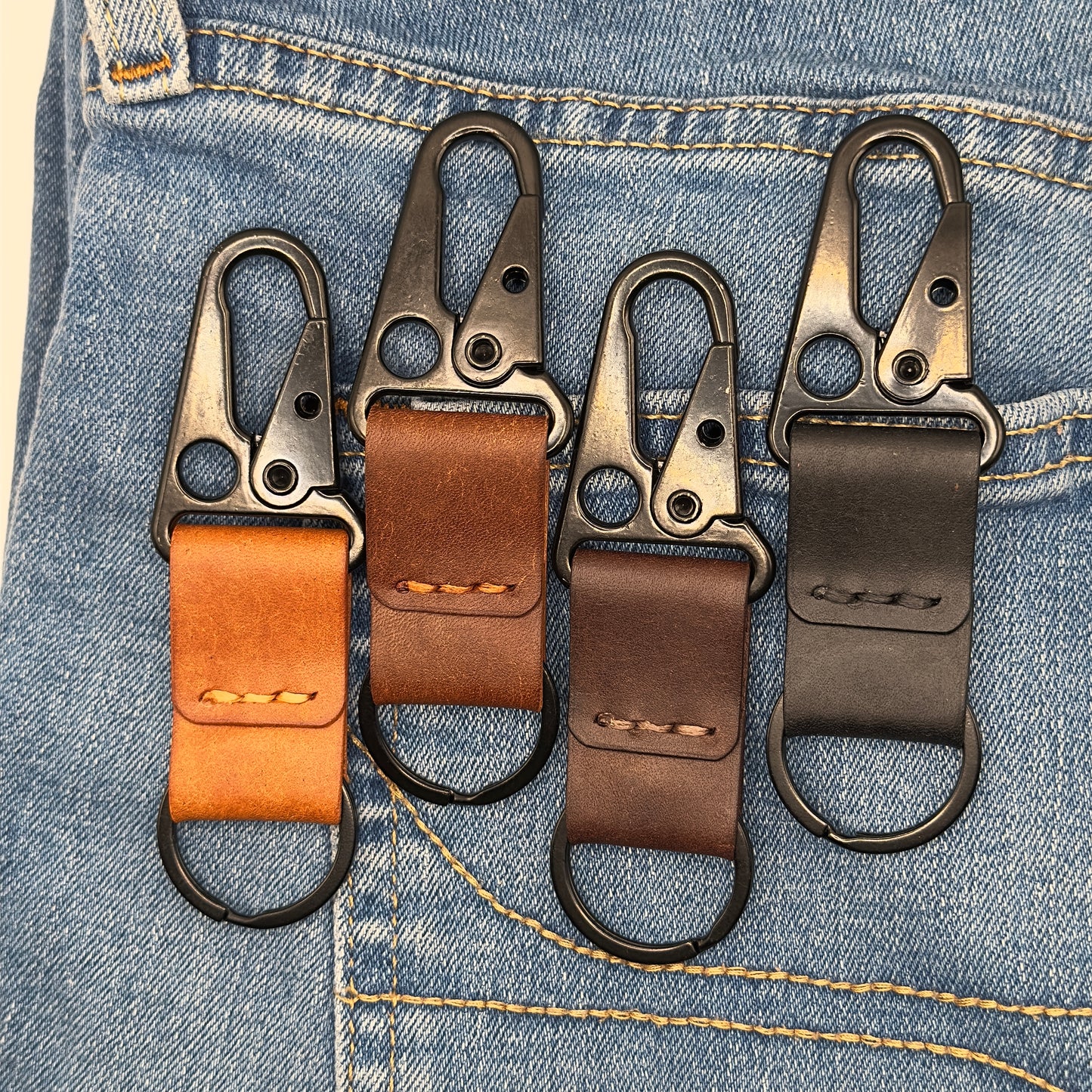 Lockson Pueblo Leather Clip Keychain | Dark Brown