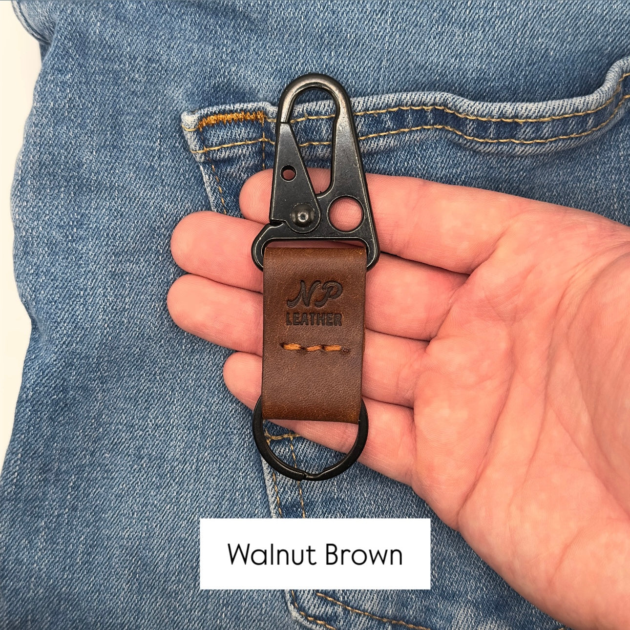 Lockson Pueblo Leather Clip Keychain | Dark Brown