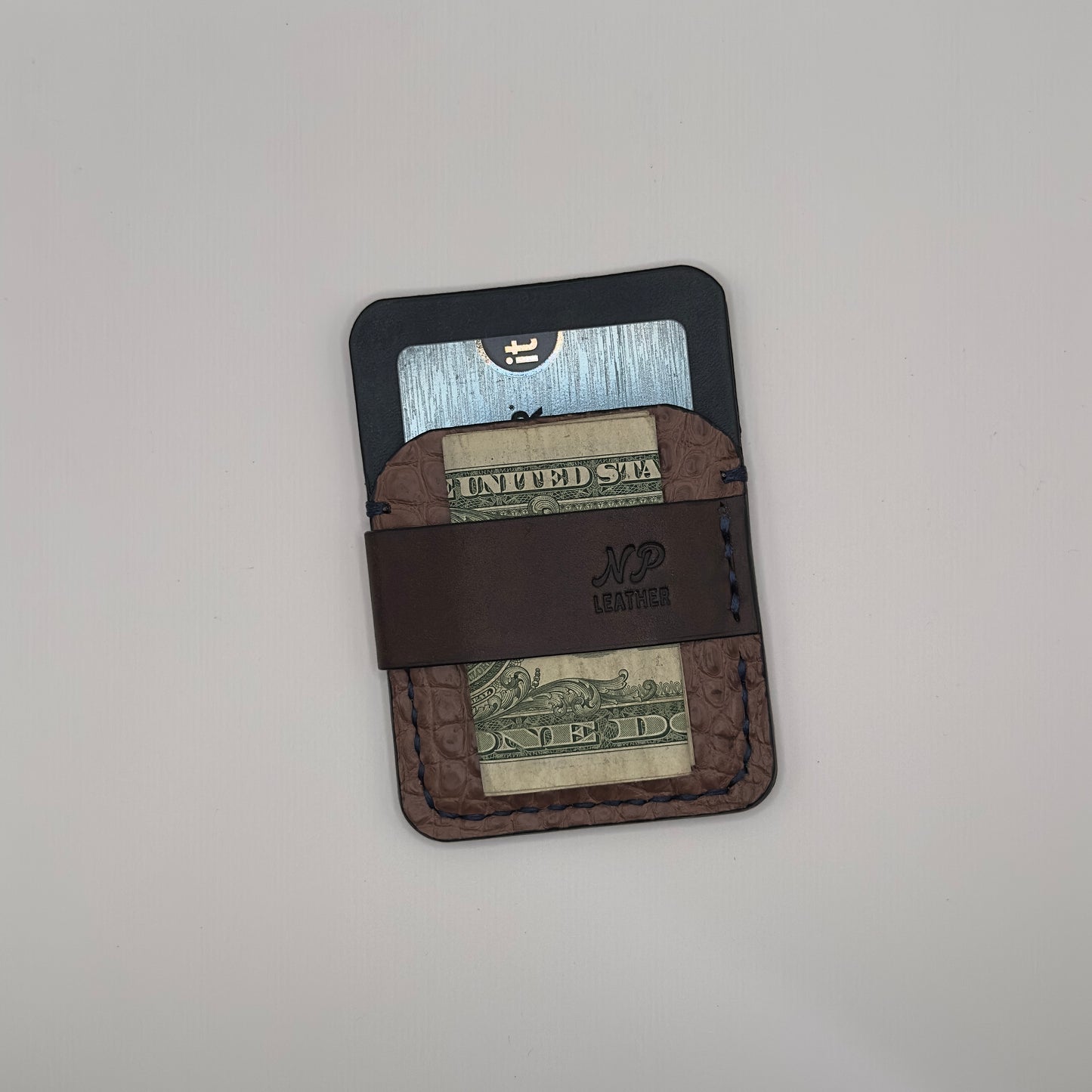 Wrapson Pueblo Leather Alligator Wallet | Brown Blue