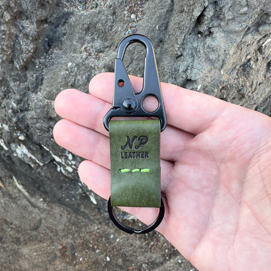 Lockson Pueblo Leather Clip Keychain | Emerald Green