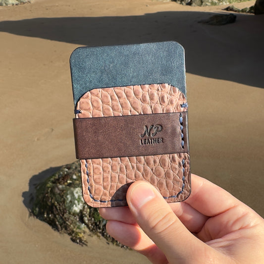 Wrapson Pueblo Leather Alligator Wallet | Brown Blue