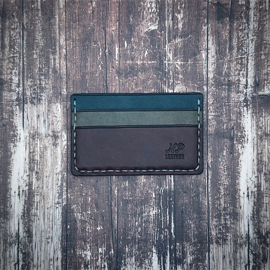 THE NICKSON WALLET | Tobacco Brown Pine Grey Sapphire Blue Badalassi Carlo Pueblo Veg Tanned Full Grain Italian Leather Handmade Slim Card Holder