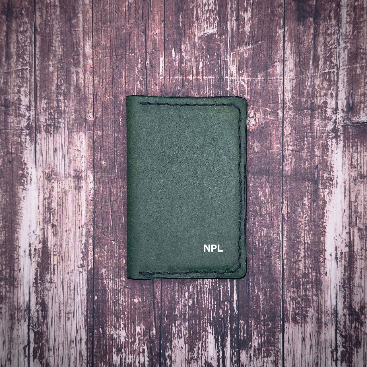 THE DAVISON WALLET | Emerald Green Badalassi Carlo Pueblo Veg Tanned Full Grain Italian Leather Handmade Slim Card Money Holder