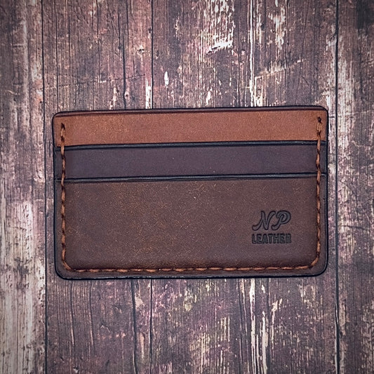 THE NICKSON WALLET | Walnut Tobacco Cognac Pueblo Veg Tanned Full Grain Italian Leather Handmade Slim Card Holder