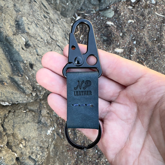 Lockson Pueblo Leather Clip Keychain | Sapphire Blue
