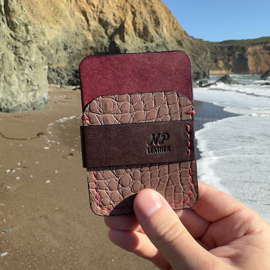 Wrapson Pueblo Leather Alligator Wallet | Brown Red