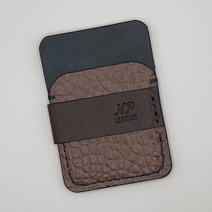 Wrapson Pueblo Leather Alligator Wallet | Brown Blue