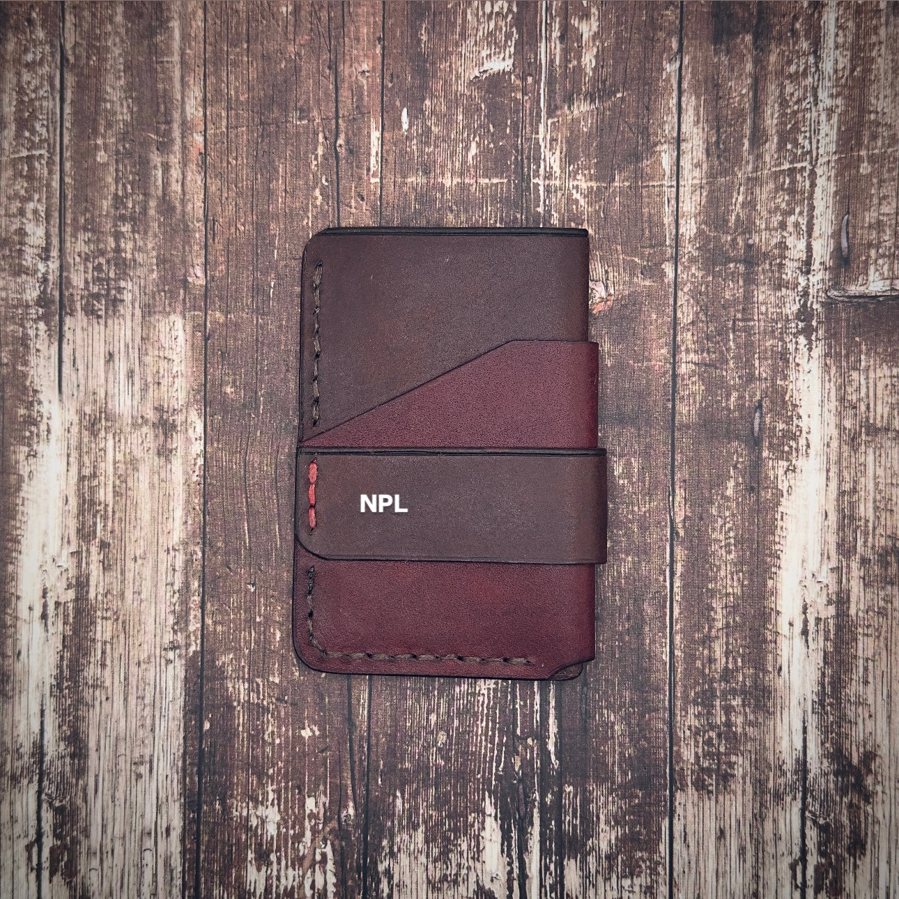 THE WRAPSON WALLET | Bordeaux Red Tobacco Brown Badalassi Carlo Pueblo Veg Tanned Full Grain Italian Leather Handmade Slim Card Money Holder