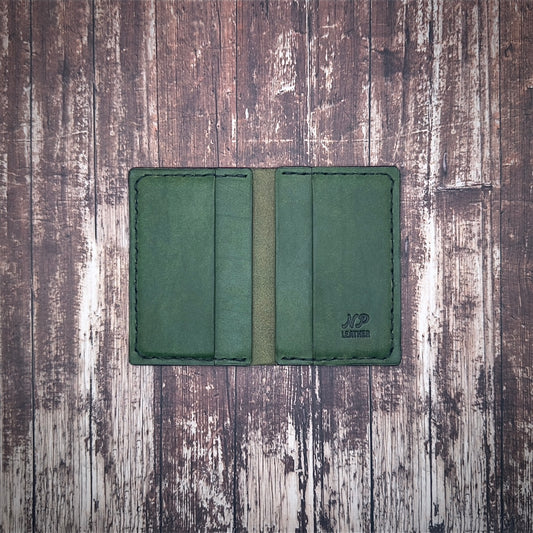 THE DAVISON WALLET | Emerald Green Badalassi Carlo Pueblo Veg Tanned Full Grain Italian Leather Handmade Slim Card Money Holder