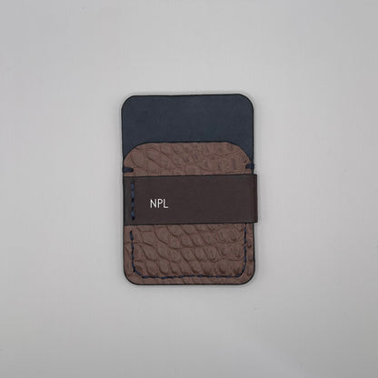 Wrapson Pueblo Leather Alligator Wallet | Brown Blue
