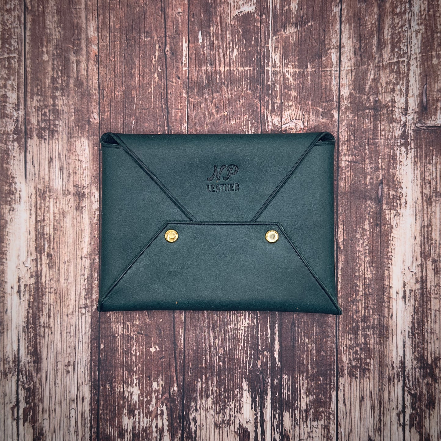 THE BRANSON WALLET | Turquoise Green Cowhide Full Grain Leather Handmade Slim Pouch Card Money Holder