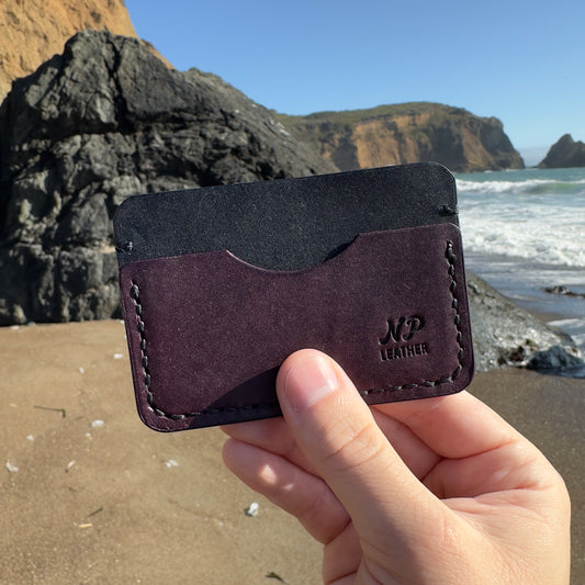 Paulson Pueblo Leather Card Wallet | Black Purple