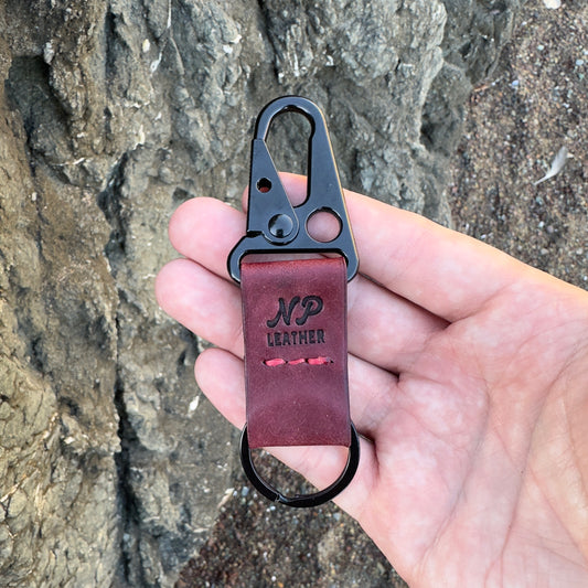 Lockson Pueblo Leather Clip Keychain | Bordeaux Red