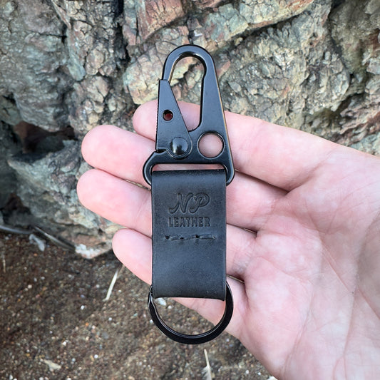 Lockson Pueblo Leather Clip Keychain | Majestic Black