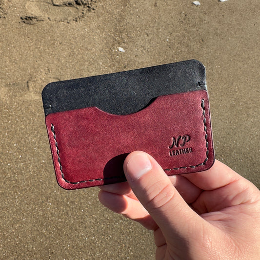 Paulson Pueblo Leather Card Wallet | Black Red