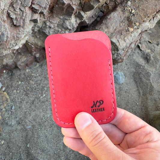 Waveson Pueblo Leather Card Wallet | Scarlet Red