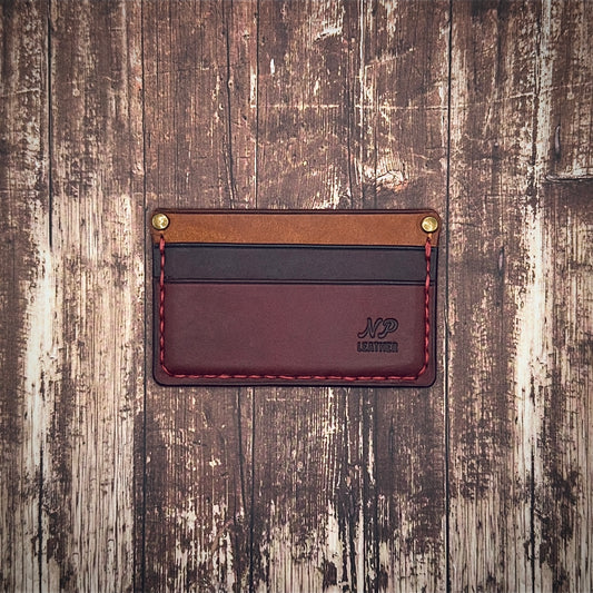 THE RICKSON WALLET | Bordeaux Red Violet Purple Cognac Brown Badalassi Carlo Pueblo Veg Tanned Full Grain Italian Leather Handmade Slim Card Holder