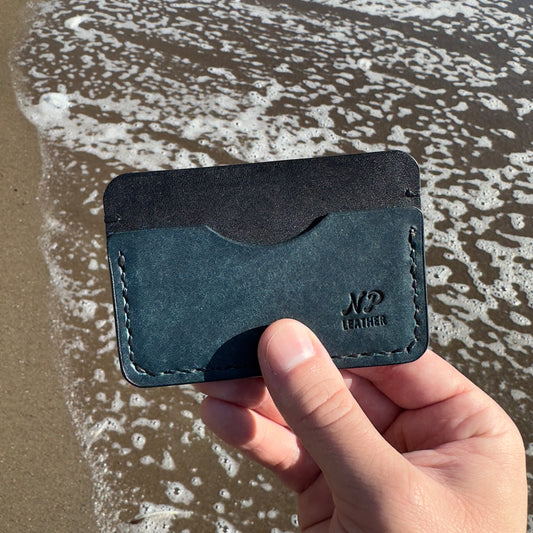 Paulson Pueblo Leather Card Wallet | Black Blue