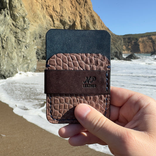 Wrapson Pueblo Leather Alligator Wallet | Brown Blue