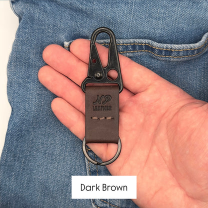 Lockson Pueblo Leather Clip Keychain | Dark Brown