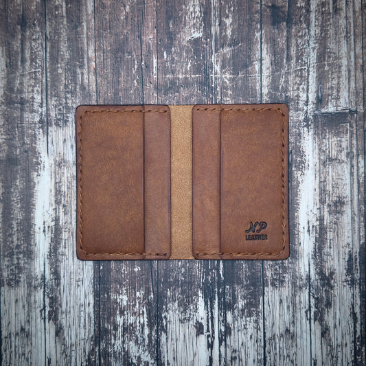 THE DAVISON WALLET | Cognac Brown Badalassi Carlo Pueblo Veg Tanned Full Grain Italian Leather Handmade Slim Card Money Holder