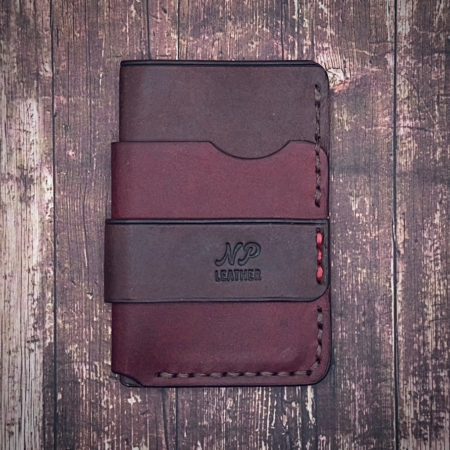 THE WRAPSON WALLET | Bordeaux Tobacco Pueblo Veg Tanned Full Grain Italian Leather Handmade Slim Card Money Holder