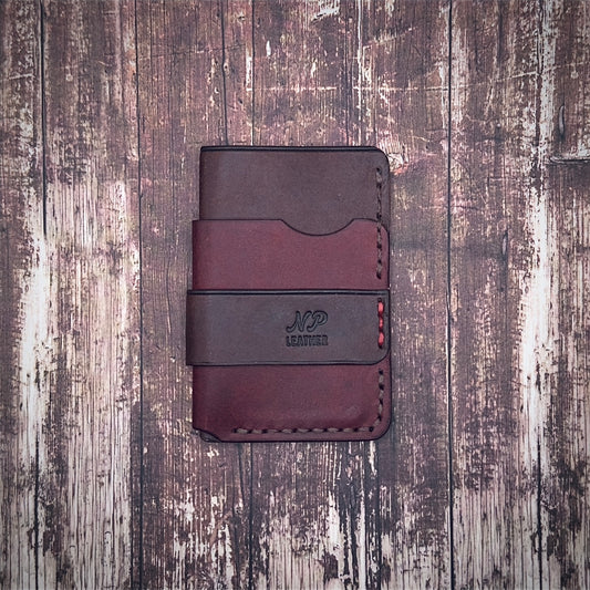 THE WRAPSON WALLET | Bordeaux Red Tobacco Brown Badalassi Carlo Pueblo Veg Tanned Full Grain Italian Leather Handmade Slim Card Money Holder