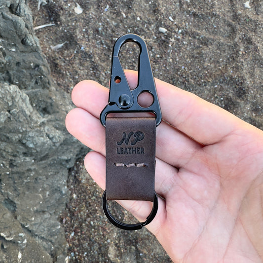 Lockson Pueblo Leather Clip Keychain | Dark Brown