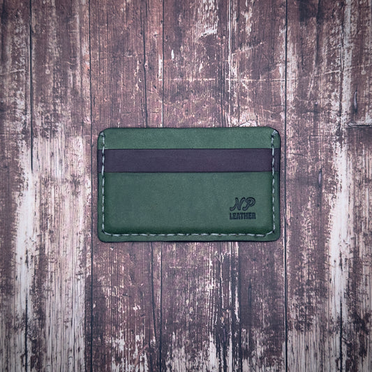 THE MOCKSON WALLET | Emerald Green Violet Badalassi Carlo Pueblo Veg Tanned Full Grain Italian Leather Handmade Custom Slim Card Cash Holder