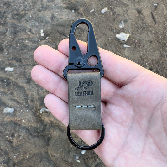 Lockson Pueblo Leather Clip Keychain | Sage Green