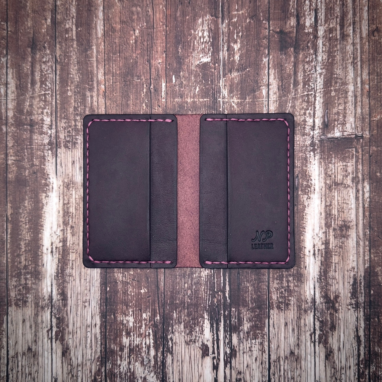 THE DAVISON WALLET | Violet Purple Badalassi Carlo Pueblo Veg Tanned Full Grain Italian Leather Handmade Slim Card Money Holder