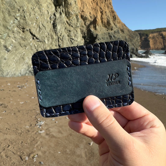 Eleison Pueblo Leather Alligator Wallet | Blue